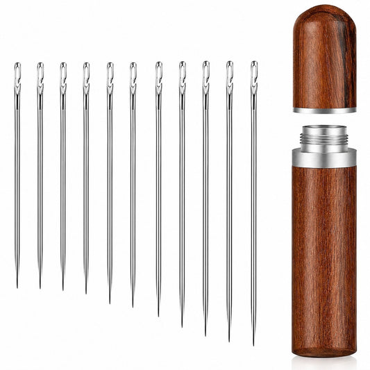 Set Ace de Cusut Macvi® cu Autofiletare 12 Piese Inox Dimensiuni Diferite pentru Cusut Manual Reparatii Textile