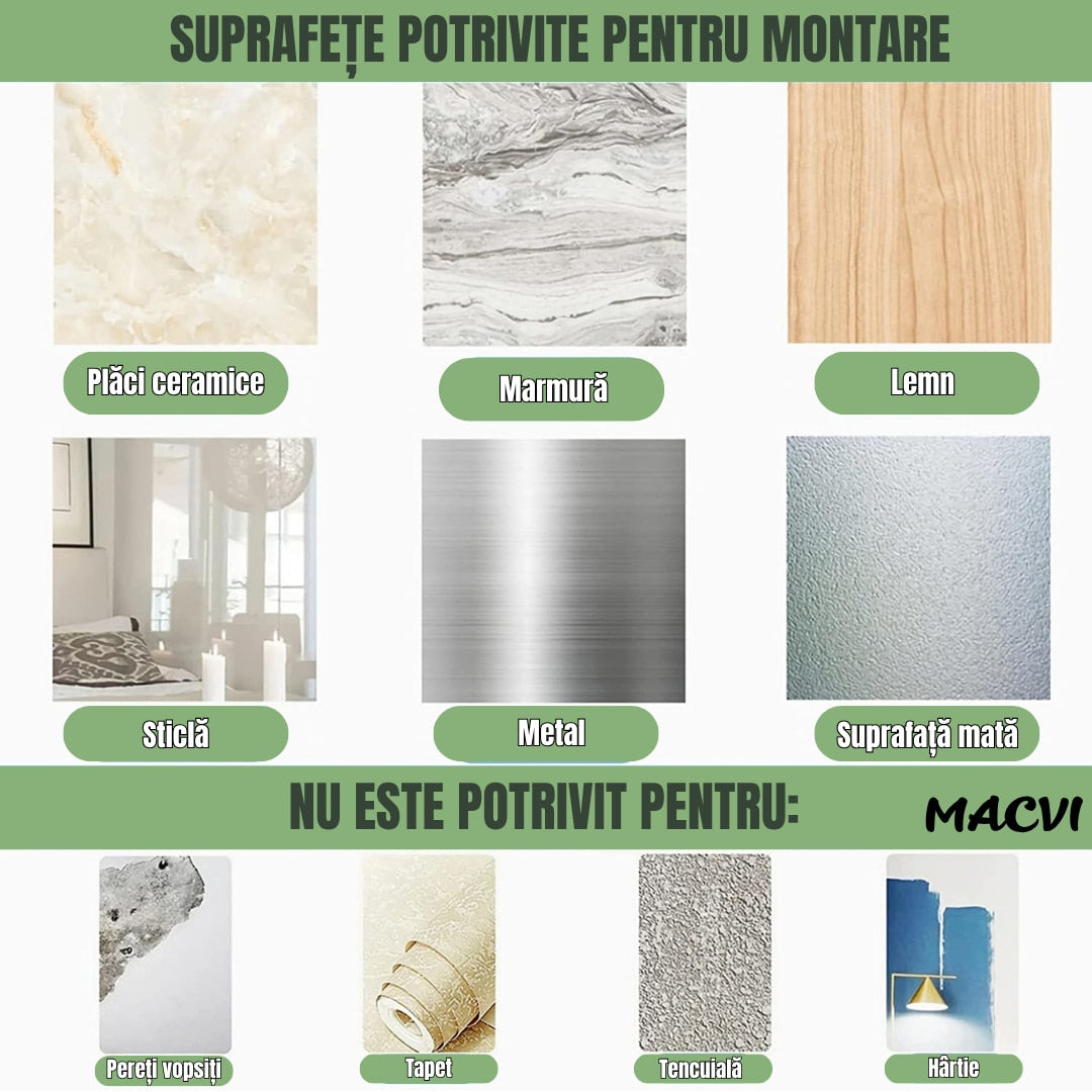 Set 10 carlige autoadezive Macvi® transparente pentru prosoape, impermeabile, ABS durabil, 180° rotative, fixare puternica si reutilizabila, pentru baie, bucatarie si dormitor