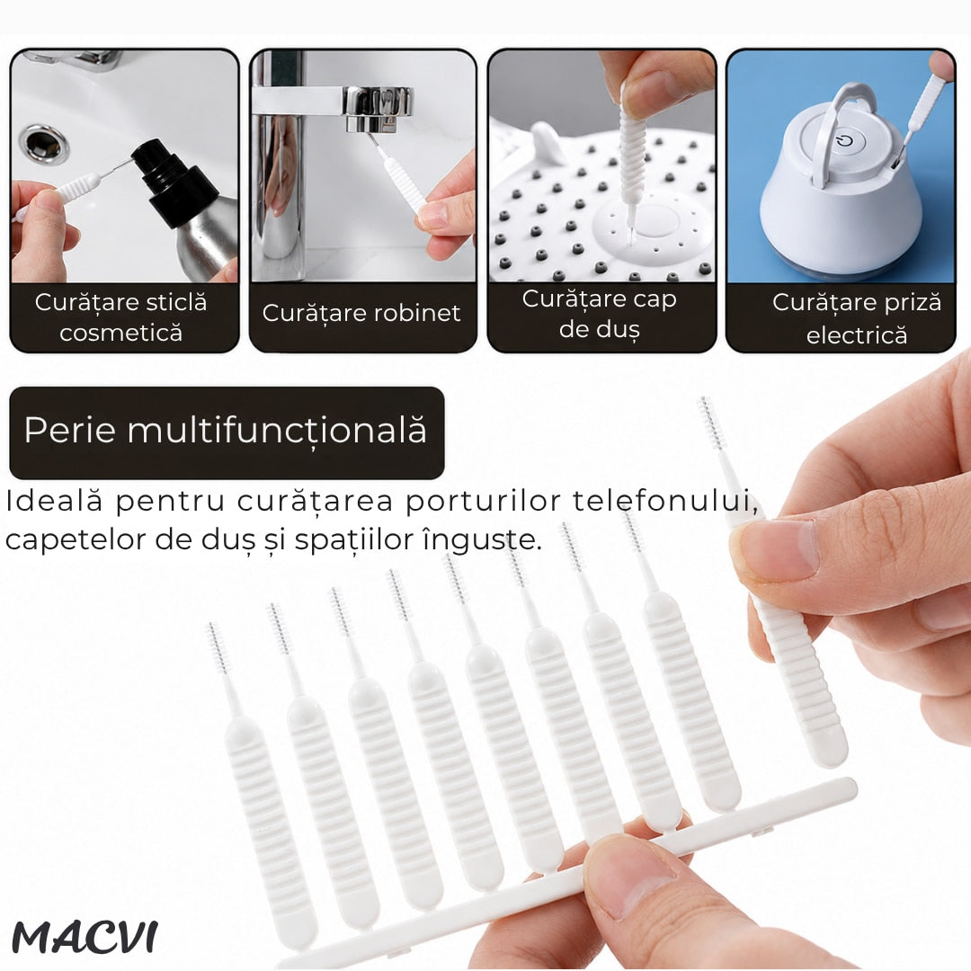 Kit igienizare telefon Macvi®, 13 piese, curatare port incarcare, difuzor, accesorii electronice, universal, intretinere smartphone