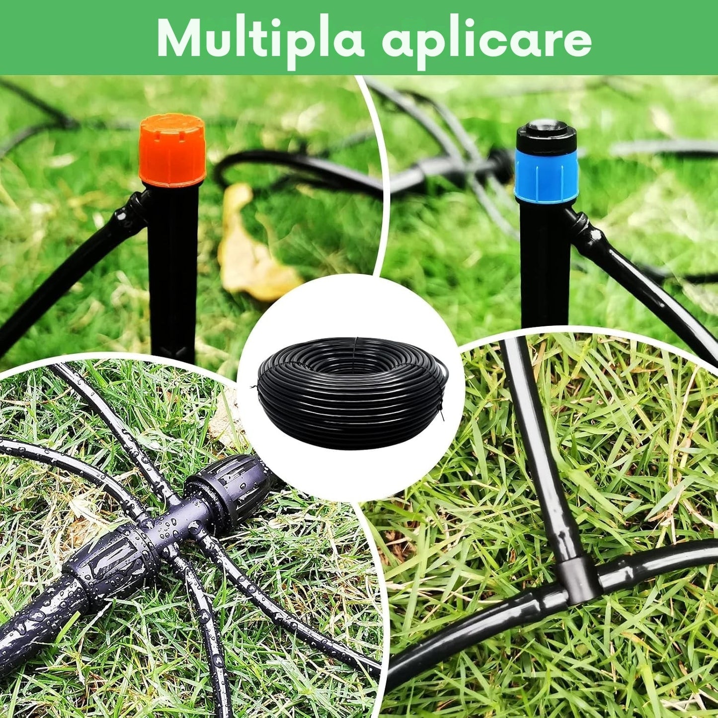 Kit Irigare Picurare Macvi® 73 m Sistem Automat Gradina Sera Gazon cu 136 Accesorii