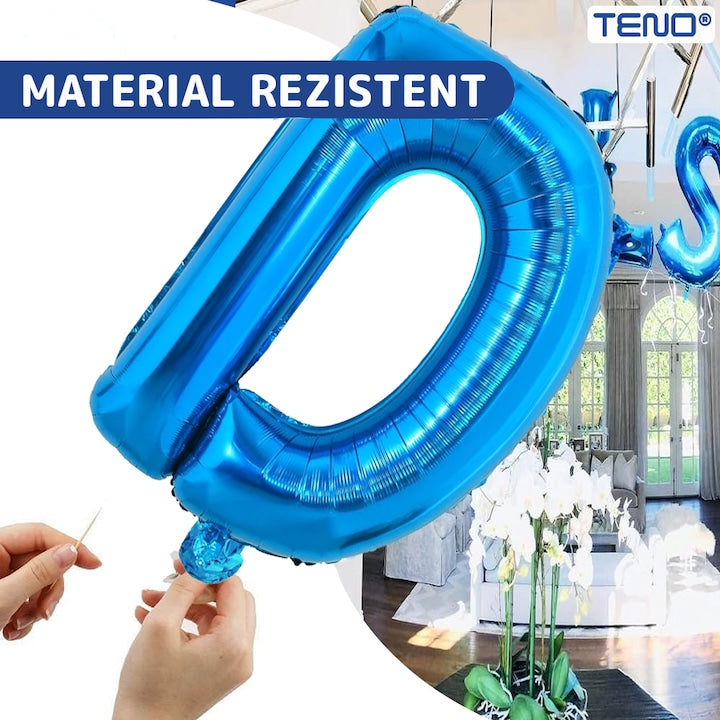 Balon in Forma de Litera D Teno®, metalizat, pentru Petreceri/Aniversari/Evenimente, rezistent, folie, albastru, 40 cm