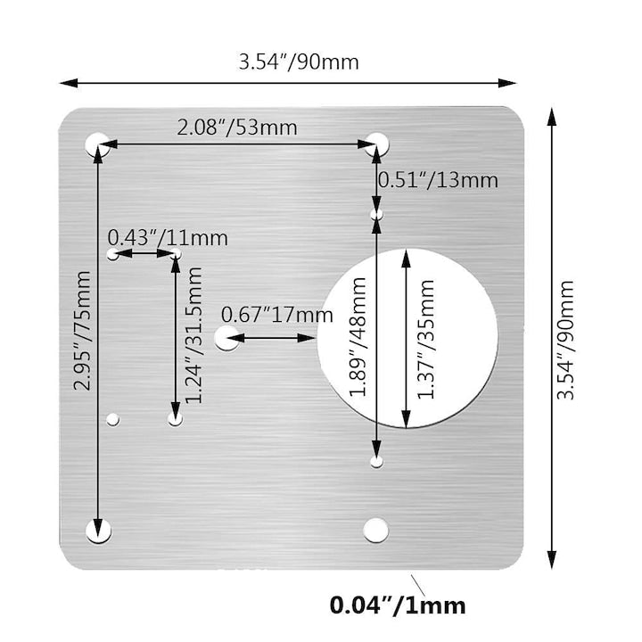 Set 2 Placi Reparare Balamale Macvi® din Otel Inoxidabil pentru Dulap Usa Mobila cu Suruburi Argintiu