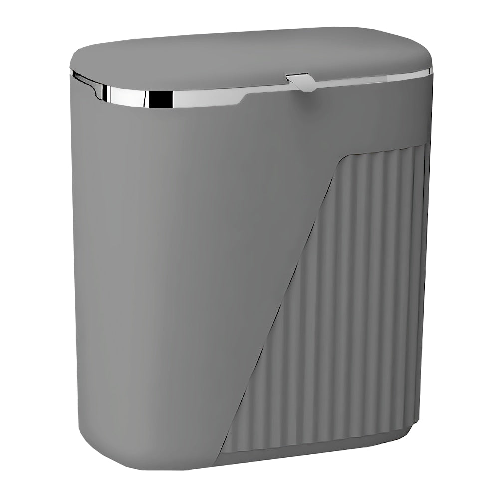 Cos de Gunoi Suspendat Teno, design modern, capac retractabil, gri, 9 L