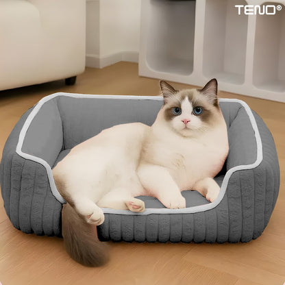 Pat pentru animale Teno, captusit, moale, gri, marimea S
