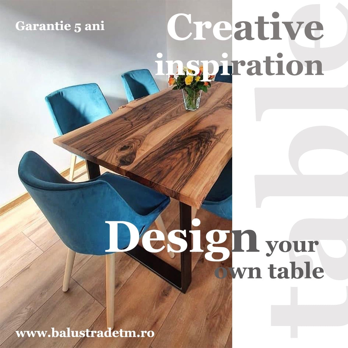 Set 2 Picioare Masa Macvi®, Profil Lat 80 mm, Metal Negru, 72x60x8 cm, Vopsire Electrostatica Premium, Design Industrial