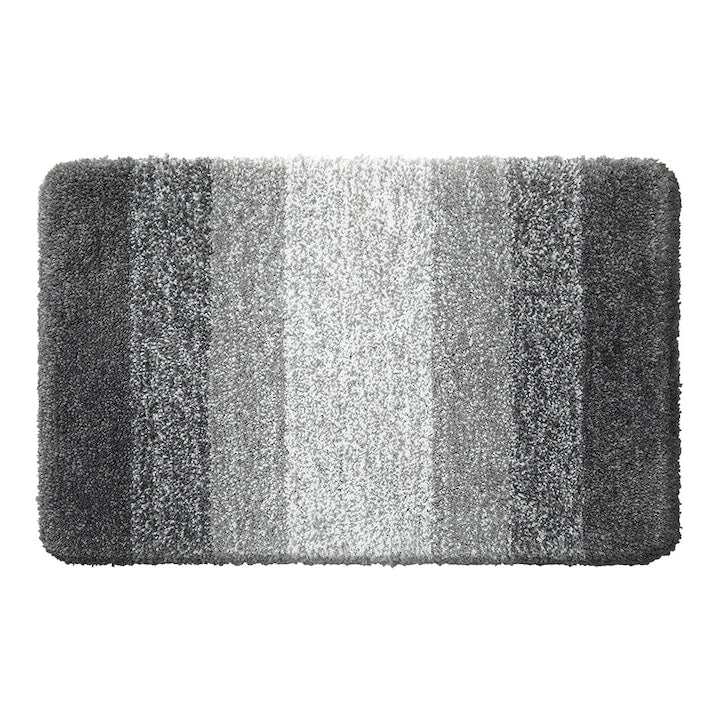 Covoras de baie Macvi® gri, super absorbant, antiderapant, spate aderent, moale si placut la atingere, usor de spalat