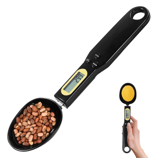 Lingurita de masurat digitala Macvi®, capacitate 500 g, precizie 0.1 g, cu afisaj LCD, pentru ingrediente solide si lichide, Negru