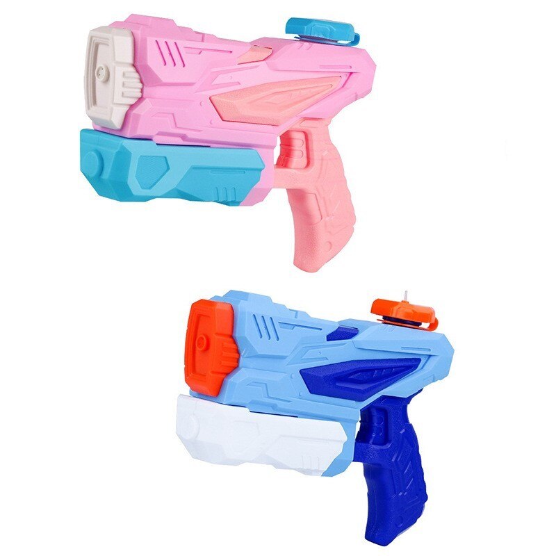 Set 4 Pistoale cu Apa pentru Copii Macvi®, 2 x 300 ml + 2 x 550 ml, plastic rezistent, usor de umplut, albastru/alb, varsta 6 ani+