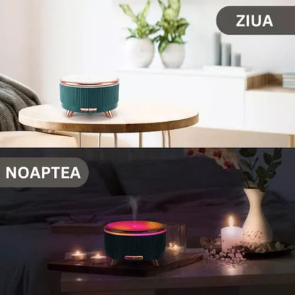 Difuzor Aromaterapie Macvi® 500 ml Umidificator Aer Ultrasonic 7 Culori LED, Timer 1 -3 -6 h, Model Marmura Verde Inchis