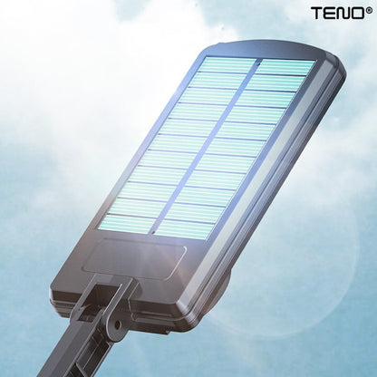 Lampa Solara Stradala 3 LED-uri Teno®, control prin telecomanda, senzor de miscare, 3 moduri de iluminare, protectie IP65, Waterproof, exterior, negru