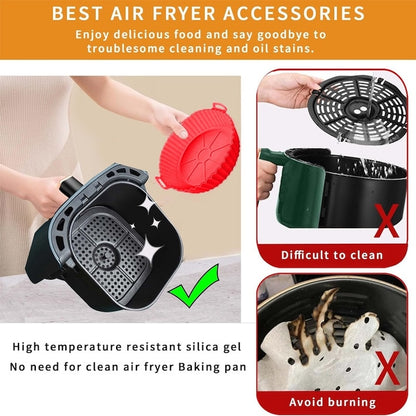 Set 4 Tavi Silicon Air Fryer Macvi, Reutilizabile, Multicolor, 20x17x5cm