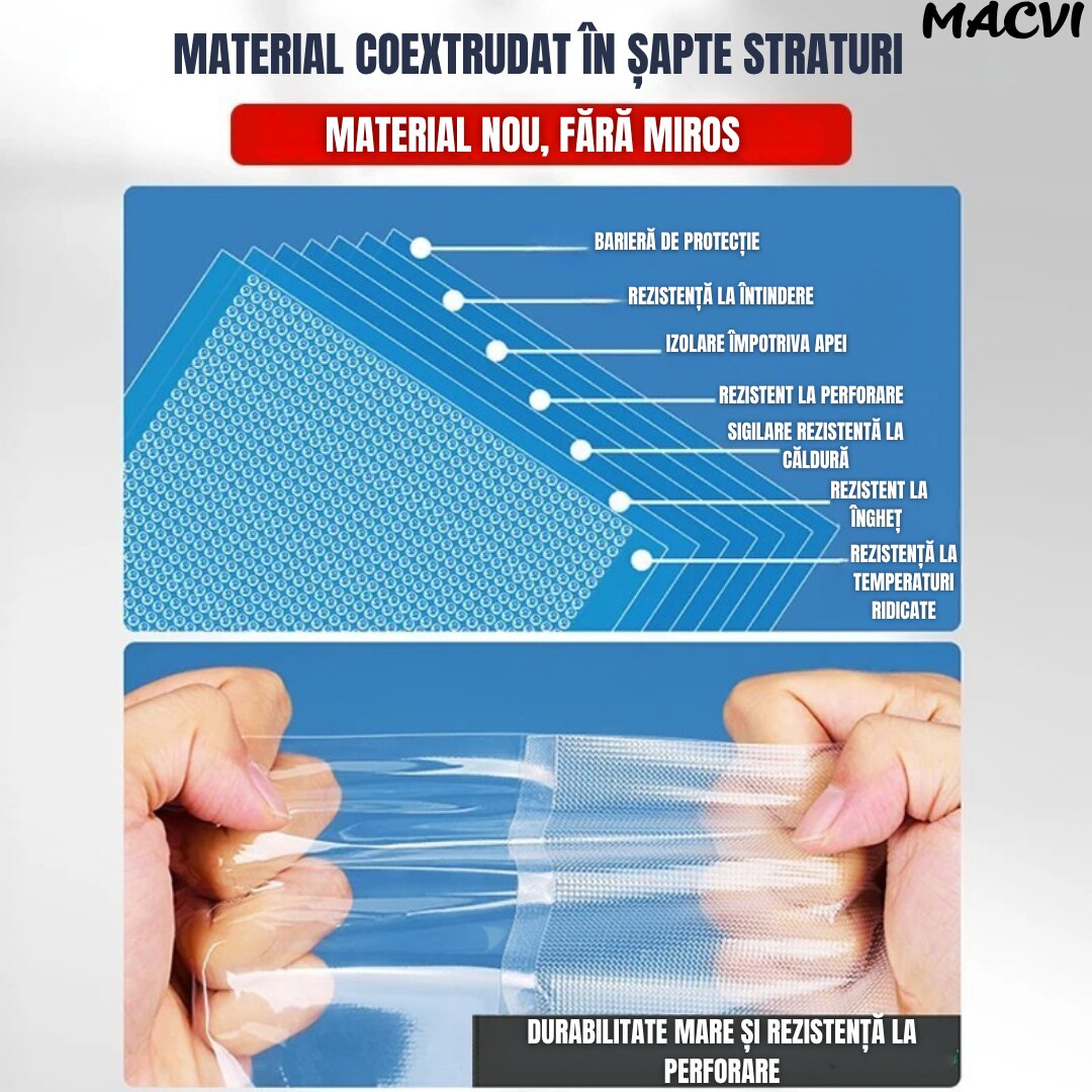 Rola folie pentru aparatul de vidat Macvi®, 20 x 500 cm