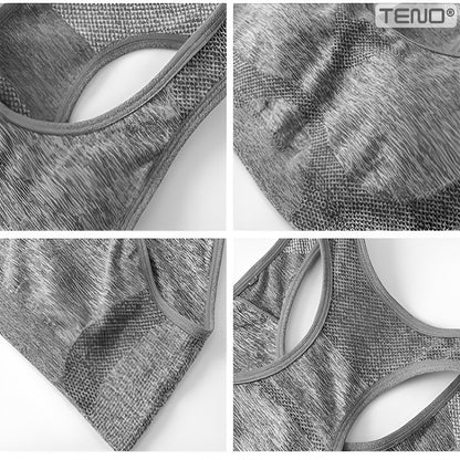 Set Costum Fitness din 2 Piese Teno®, colanti si bustiera, material respirabil, uscare rapida, elasticitate ridicata, one-size, gri