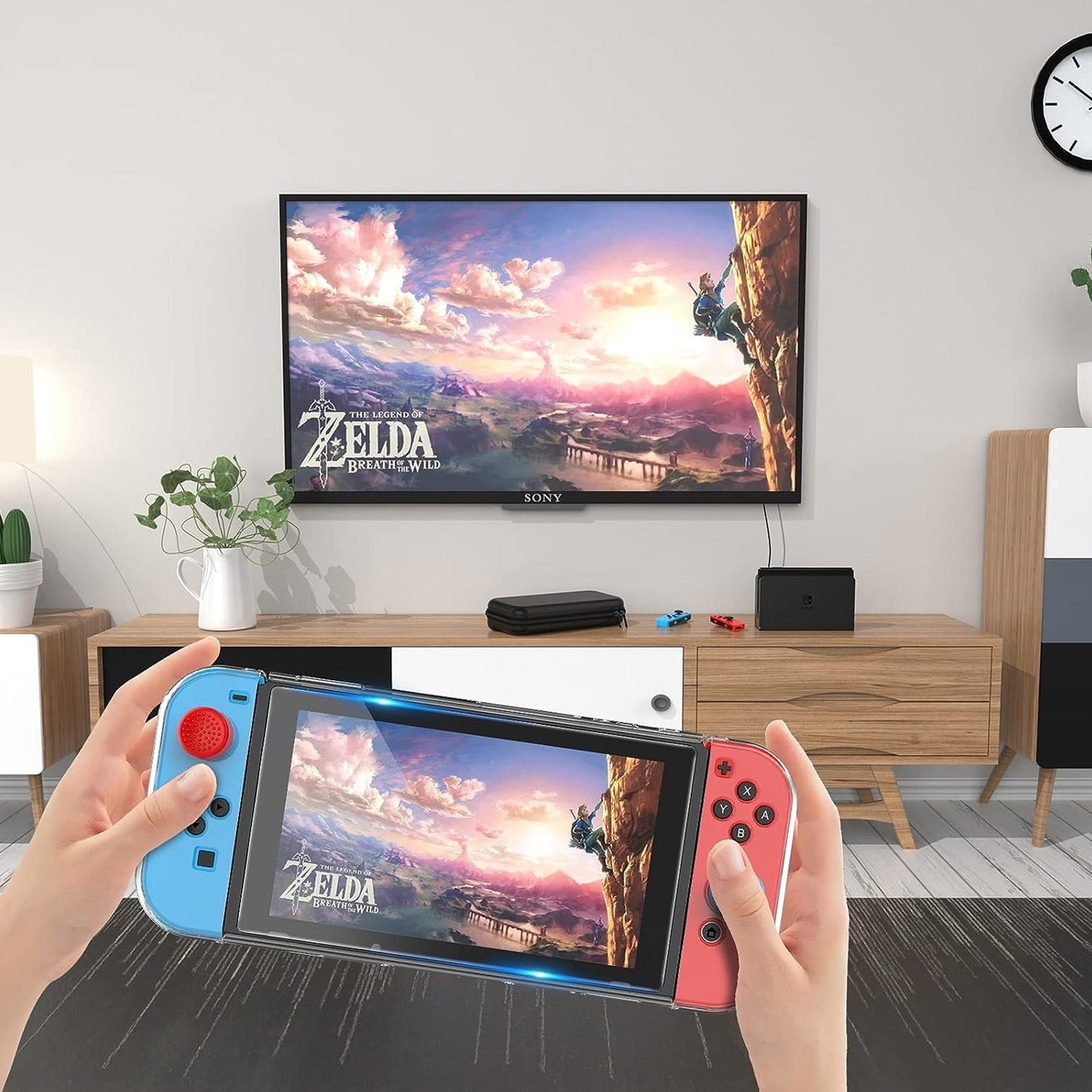 Husa de transport Macvi® pentru consola Nintendo Switch / Switch OLED, protectie completa, design compact, negru