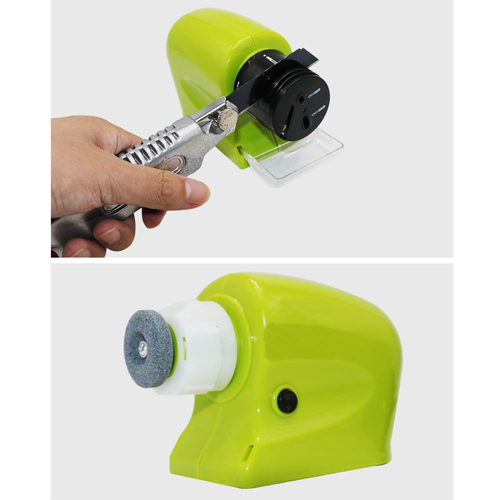 Ascutitor Electric Macvi®  pentru Cutite, foarfece, surubelnite ,Verde, 13 x 8 x 5 cm