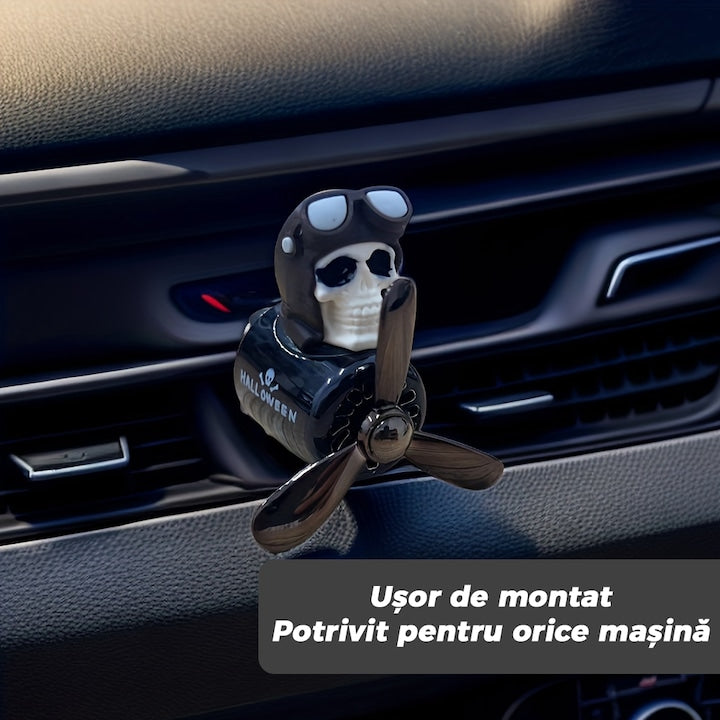 Difuzor Auto Aromaterapie Teno® car pilot skeleton, kit odorizant, 2 arome cu extracte naturale incluse