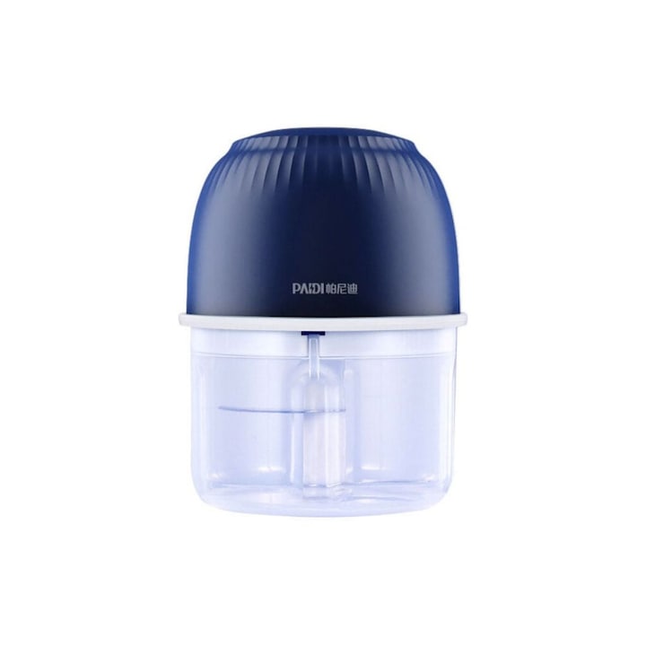 Mini Tocator Electric Macvi® 300 ml Multifunctional Reincarcabil USB pentru Carne Legume Usturoi Ceapa Albastru