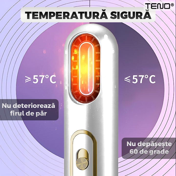 Uscator Profesional de Par 3 in 1 Teno®, aparat multifunctional coafare si uscare, 3 accesorii incluse, 1200W, alb