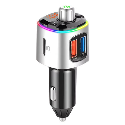Modulator Auto FM, Teno, Bluetooth 5.0, functie dubla incarcare, afisare voltaj baterie, gri