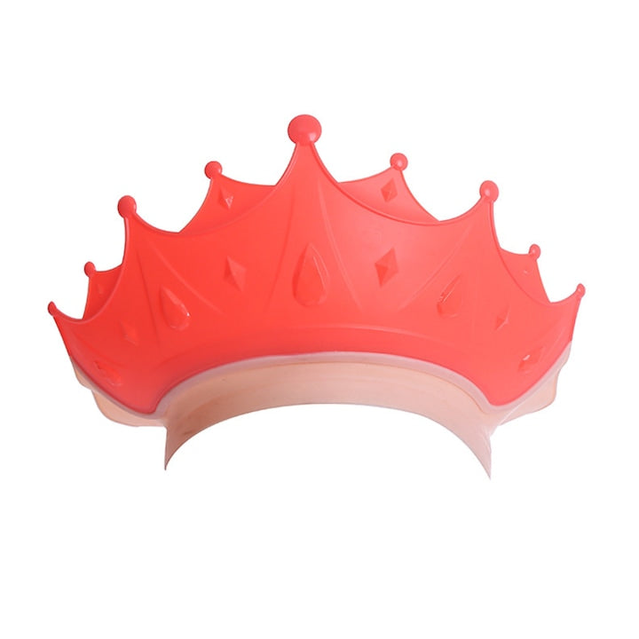 Palarie de Baie pentru Copii Teno®, protectie impotriva samponului pentru ochi si urechi, reglabila, forma coroana rege/regina, roz