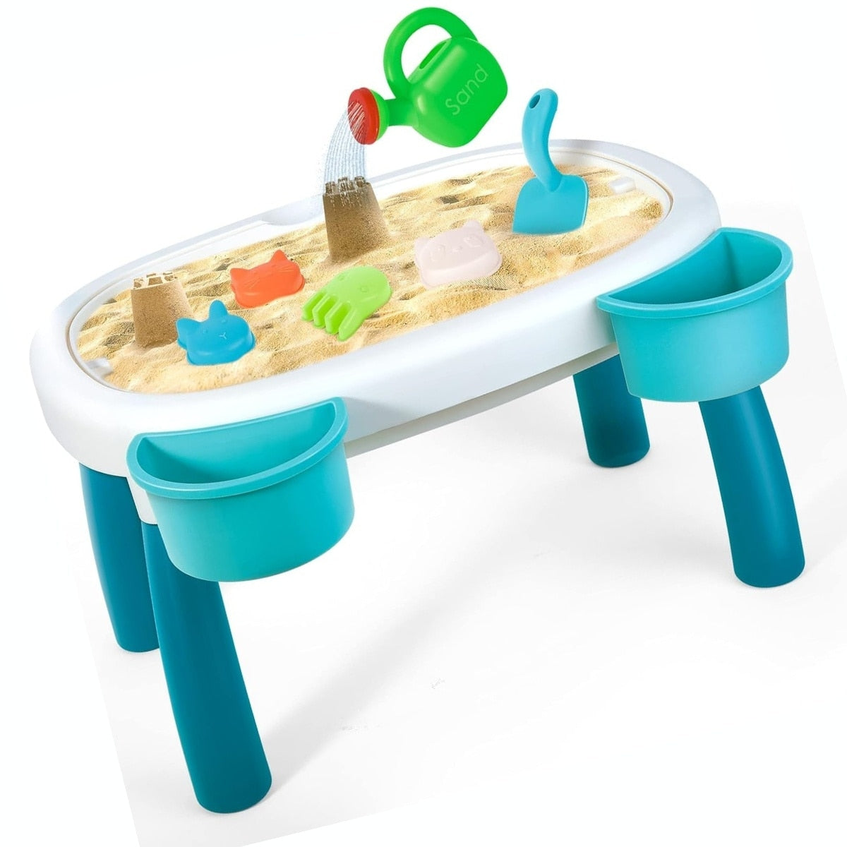 Masuta Joaca Nisip si Apa Macvi® pentru Copii cu Accesorii Masa Activitati Exterior Educativa Senzoriala