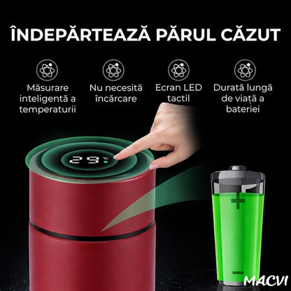 Termos Macvi® Smart 500 ml cu sita infuzor si perete dublu, afisaj LED temperatura rosu