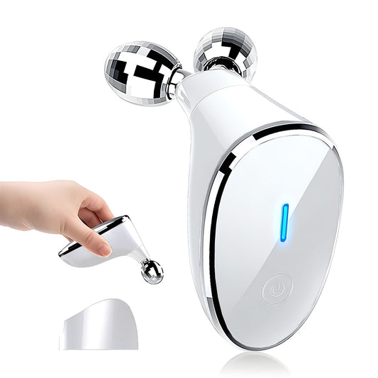 Aparat pentru Tratament Facial cu Microcurenti Teno®, lifting facial 3D, microcurenti EMS, antirid, remodelare, fermizare, suport inclus, cablu de alimentare, alb