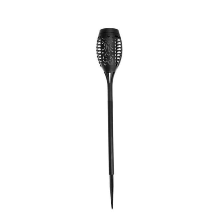 Lampa solara Macvi® 72 LED-uri cu efect flacara, baterie 1200mAh, senzor crepuscular, impermeabila, ideala pentru curte si gradina