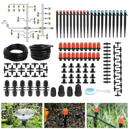 Kit Irigare Picurare Macvi® 73 m Sistem Automat Gradina Sera Gazon cu 136 Accesorii
