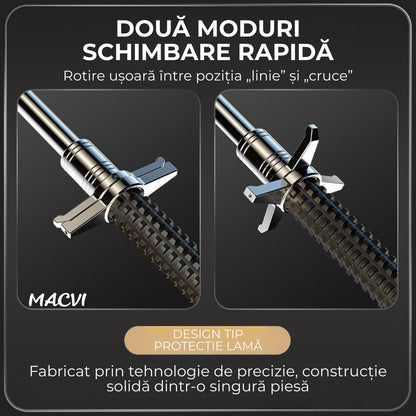 Bata telescopica Macvi® din otel inoxidabil cu maner antialunecare si mecanism extensibil design compact si rezistent