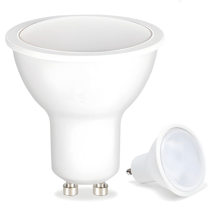 Bec LED GU10 Teno®, durata de viata de 20.000 de ore, temperatura culoare 6400K, 5W, 450 lm, tensiune alimentare 220-240V, alb rece