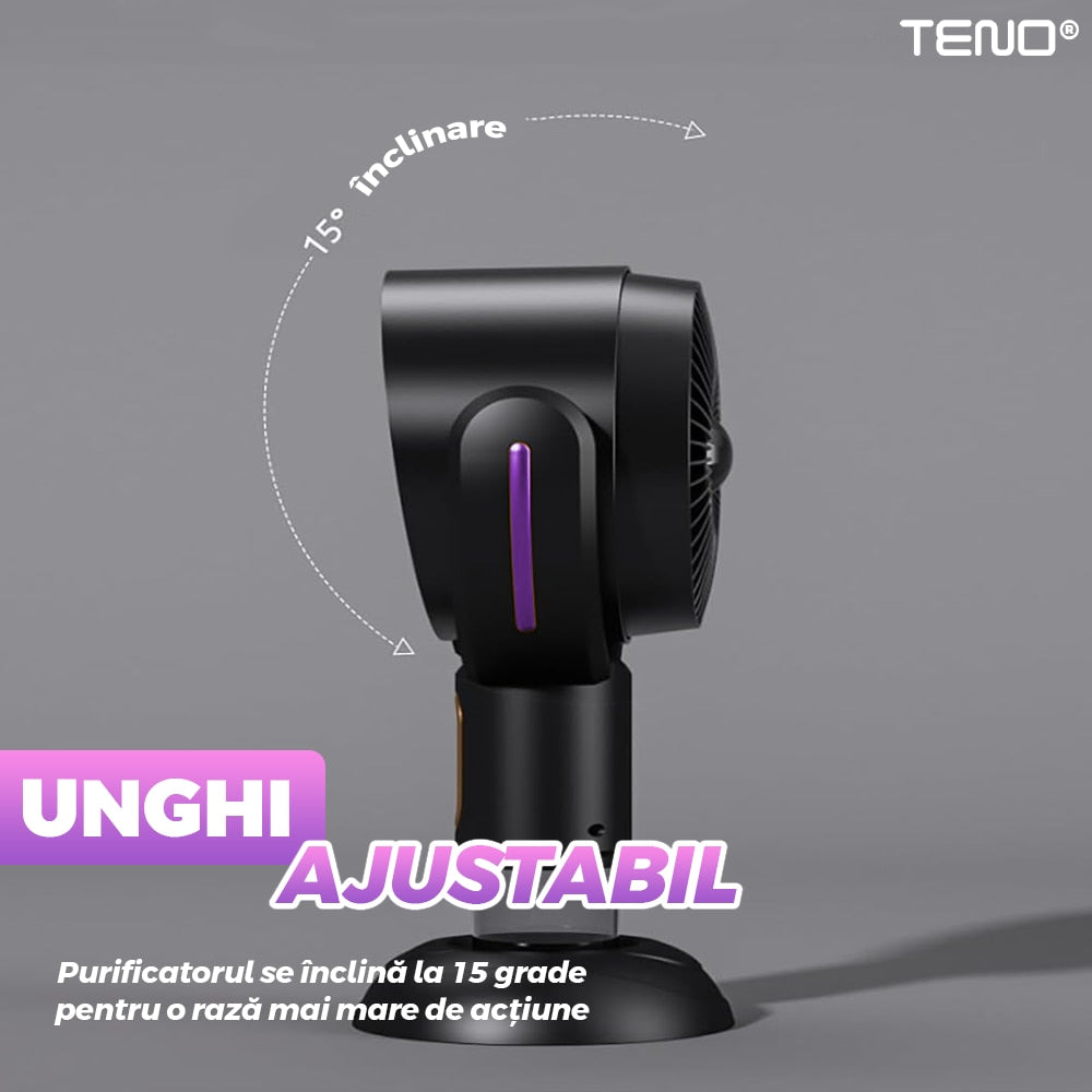 Ventilator de Masa Teno®, purificator de aer, hota de ulei si abur, compartiment pentru ulei, inclinabil, structura stabila, rezistenta ridicata, mov