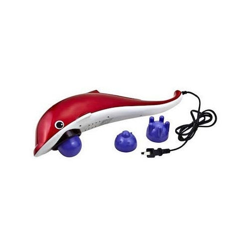 Aparat De Masaj Macvi® Delfin cu Role din Plastic, Vibratii si Infrarosu, pentru Spate Picioare Brate si Talpi, 2 Viteze 2600-3200 Rot/min, Putere 28W, Alimentare la Priza 220V, Lungime 40 cm