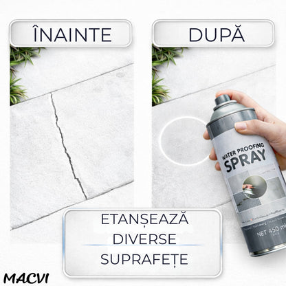 Spray Etansare Macvi® 450ml Hidroizolatie Rapida, Impermeabilizare Crapaturi, Protectie de Lunga Durata, Alb