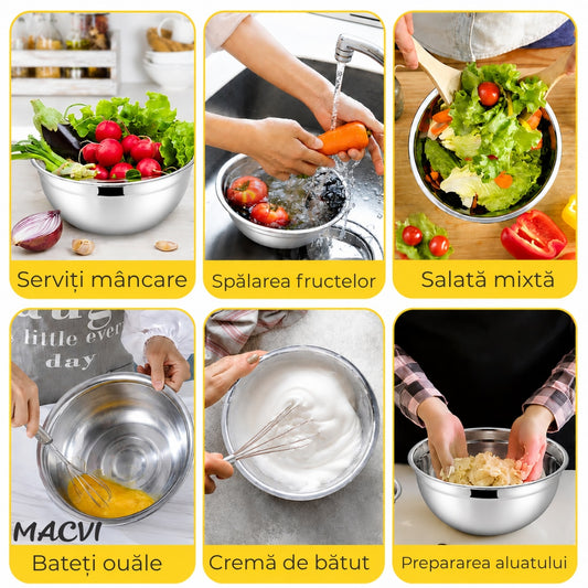Castron MACVI cu capac, inox, 20 cm, antiderapant, galben