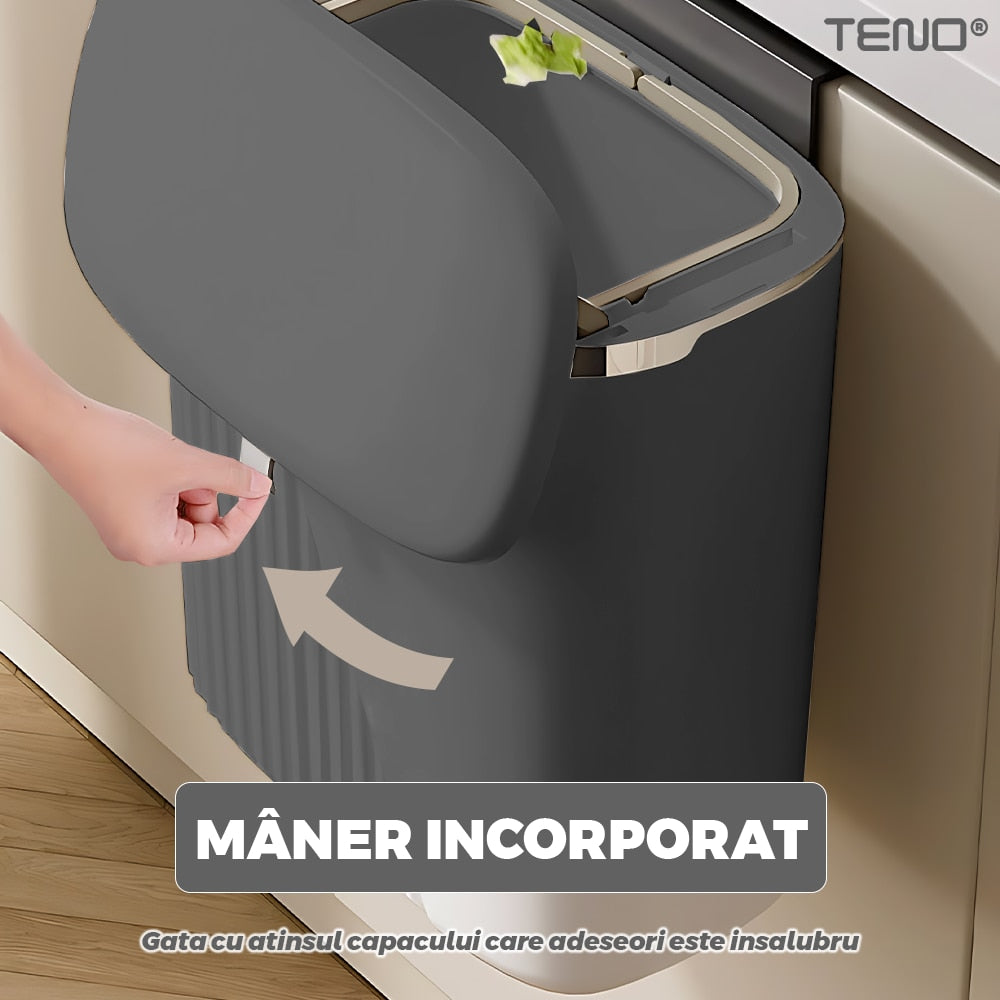 Cos de Gunoi Suspendat Teno, design modern, 7 L, gri