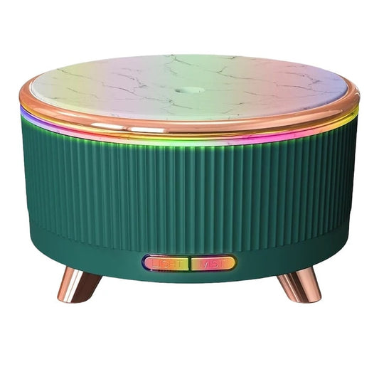 Difuzor Aromaterapie Macvi® 500 ml Umidificator Aer Ultrasonic 7 Culori LED, Timer 1 -3 -6 h, Model Marmura Verde Inchis