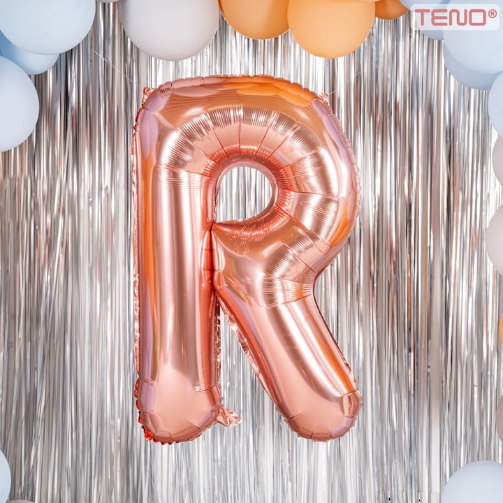 Balon in Forma de Litera R Teno®, metalizat, pentru Petreceri/Aniversari/Evenimente, rezistent, folie, rose gold, 40 cm