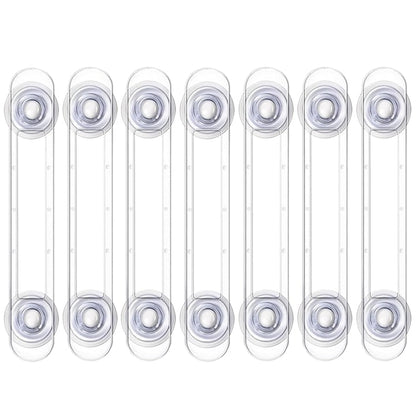Set 7 x Siguranta Usi Copii Teno®, sistem de blocare usi/sertare/duapuri, ajustabile pe lungime, adeziv puternic, anti-deschidere accidentala, transparent