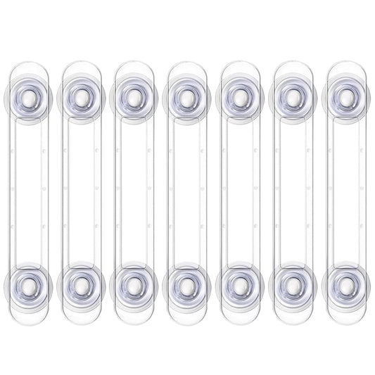 Set 7 x Siguranta Usi Copii Teno®, sistem de blocare usi/sertare/duapuri, ajustabile pe lungime, adeziv puternic, anti-deschidere accidentala, transparent