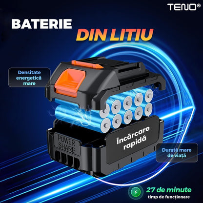 Aspirator de Mana Auto Teno®, 6 in 1, aspirare, suflare, vidare, umflare, viteza ridicata, motor puternic, autonomie mare, baterie litiu, filtru HEPA, 35000PA, 120W, negru