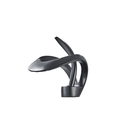 Baterie chiuveta baie Macvi® tip cascada cromata 15 cm montaj pe chiuveta design nordic modern debit redus, negru