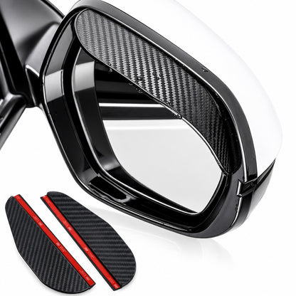 Set deflectoare oglinzi auto Macvi, fibra de carbon, negru, 185mm