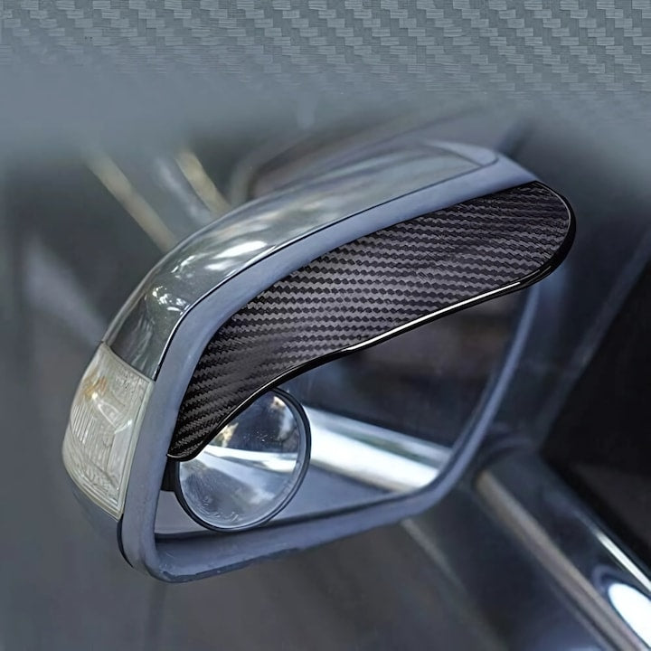 Set deflectoare oglinzi auto Macvi, fibra de carbon, negru, 185mm