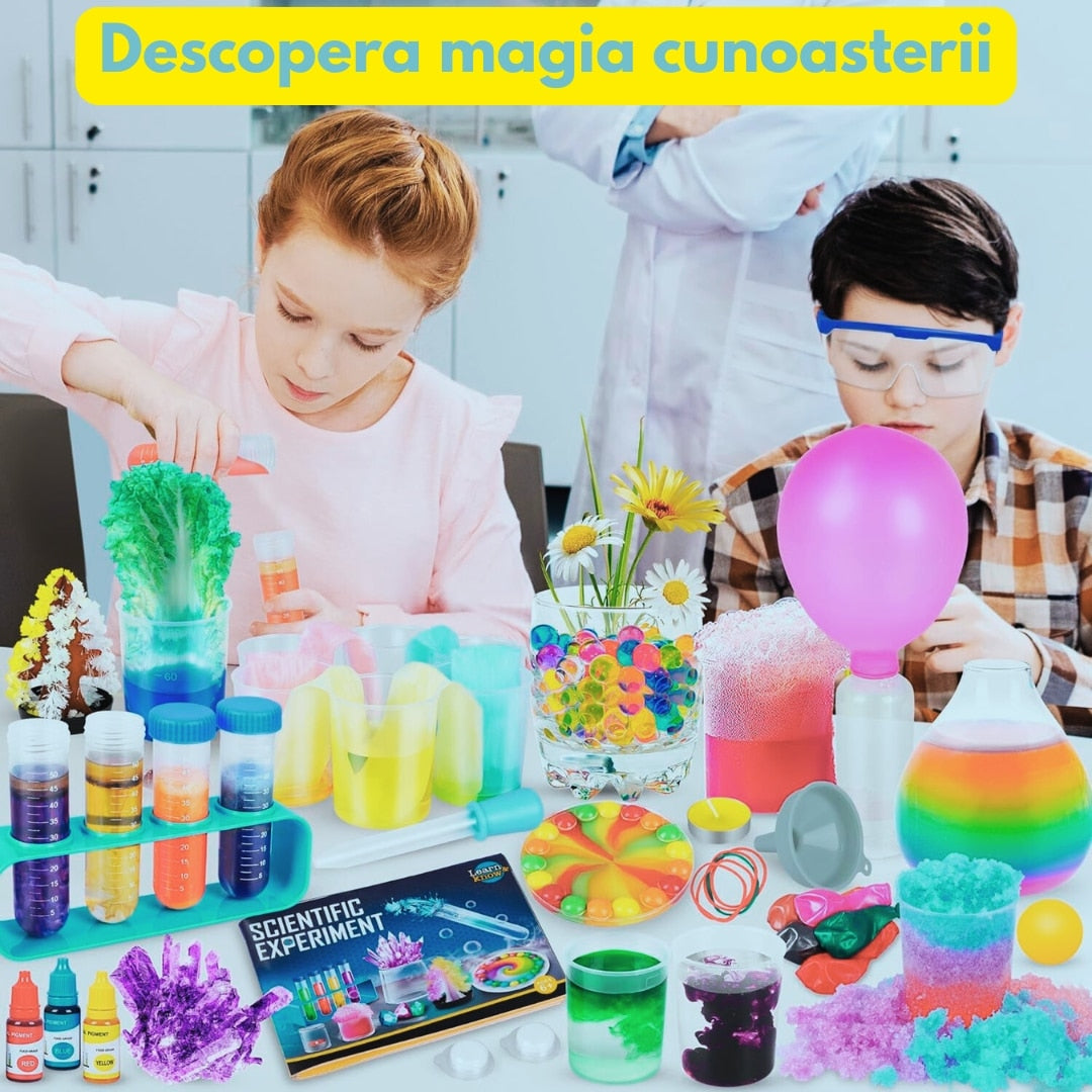 Kit Stiintific Macvi® pentru Copii 80 Experimente STEM Laborator Educativ cu Accesorii