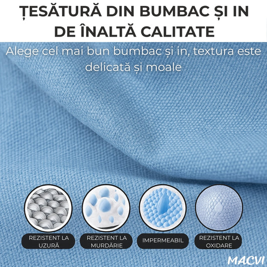 Organizator depozitare Macvi® 100 litri, cutie textila pliabila cu capac si fermoar, panou transparent pentru vizualizare si cadru metalic robust, ideala pentru haine voluminoase si depozitare