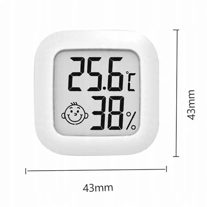 Termometru si higrometru camera Macvi®, indicator comfort, citire 10 secunde, senzor precis, Interval umiditate: 10% - 99% RH, -20°C pana la +60°C, ultra compact, alb