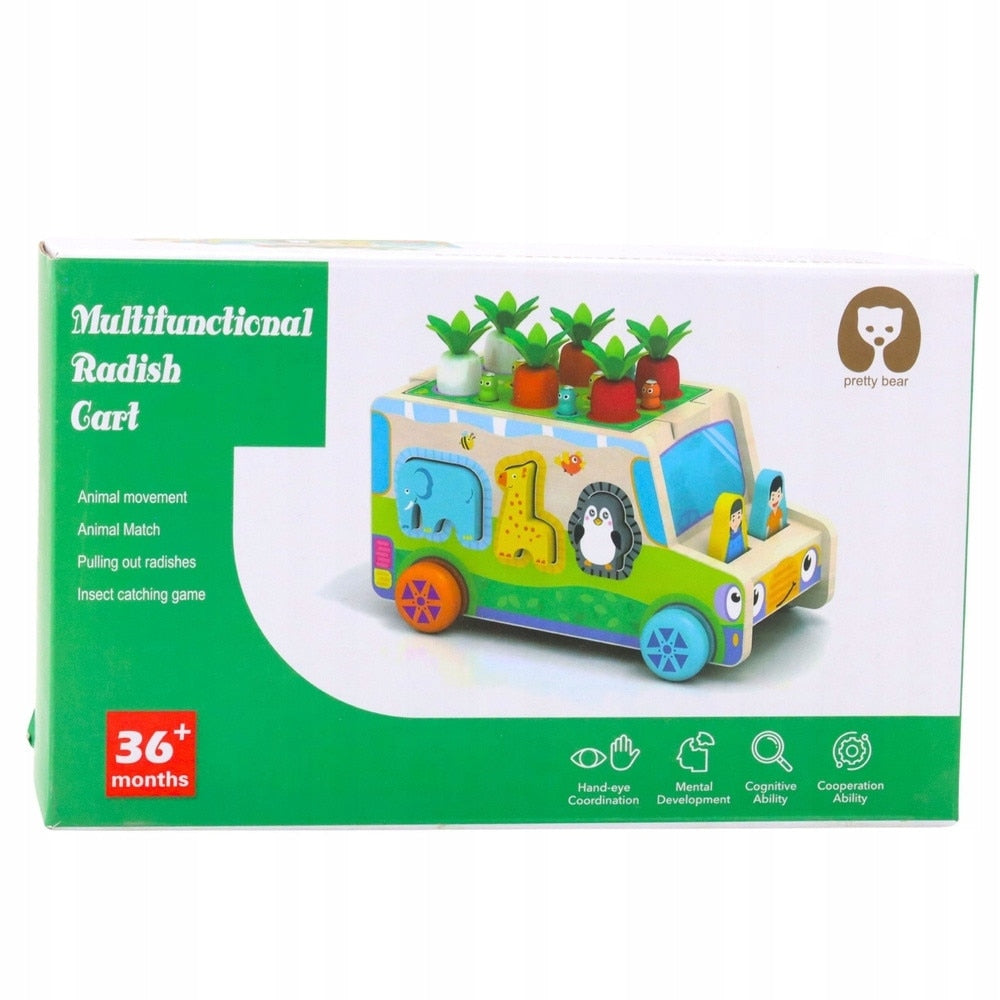 Joc Educativ Macvi® din Lemn Multicolor pentru Copii Dezvoltare Coordonare Mana Ochi