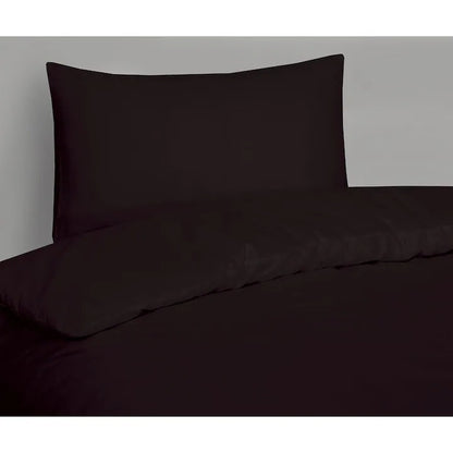 Lenjerie de pat Macvi®, 2 persoane, 3 piese, husa pilota + 2 fete perna, bumbac satinat 100%, 205TC, negru