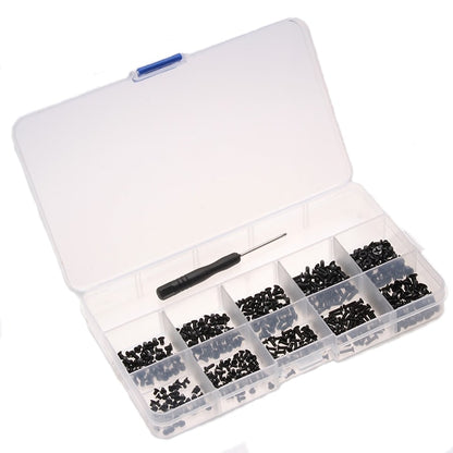 Suruburi Negre M2 M3 Macvi®, Set 500 Bucati, 10 Dimensiuni, Cu Surubelnita, Metal Rezistent, Organizare DIY